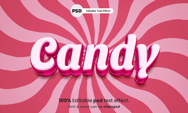 Candy 3d editable psd candy text effect