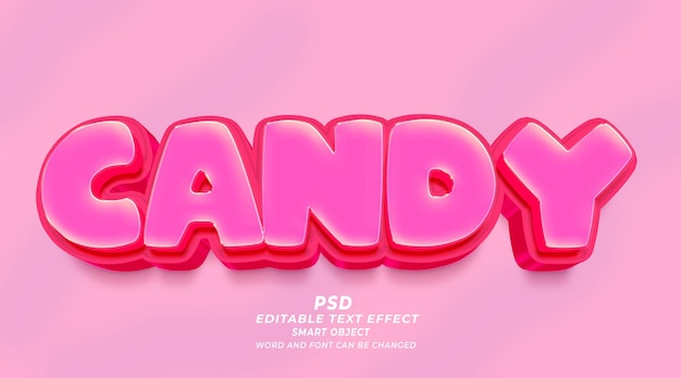 Candy 3d editable text effect photoshop style