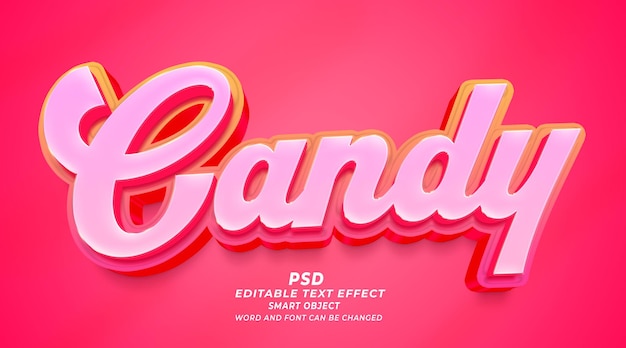 Candy 3d editable text effect photoshop template