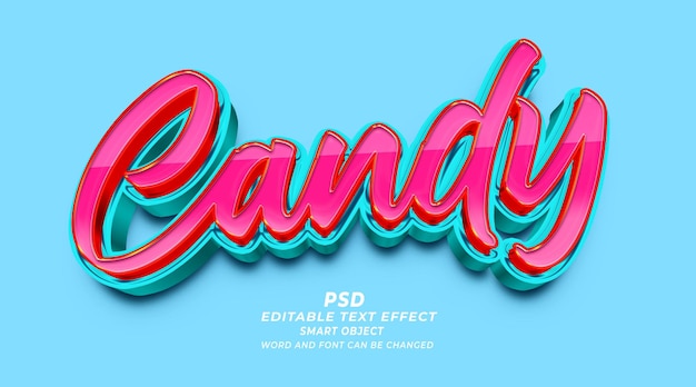 PSD candy 3d editable text effect photoshop template