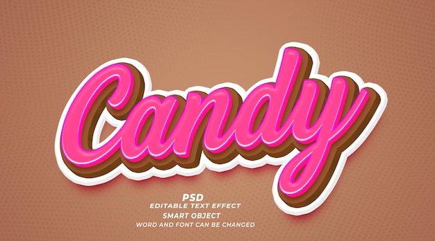 PSD candy 3d editable text effect photoshop template