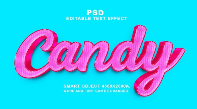 Candy 3d editable text style photoshop template