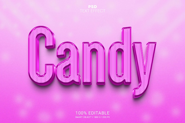 Candy 3D PSD Editable Text Effect Design