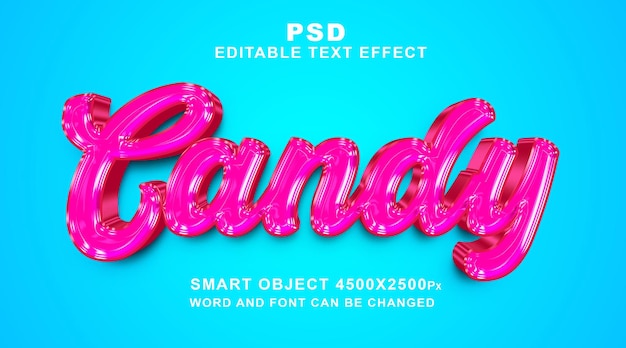 Candy 3d PSD editable text effect photoshop template