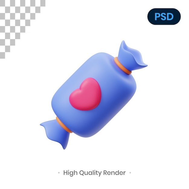 Candy 3D Render Illustration Premium Psd