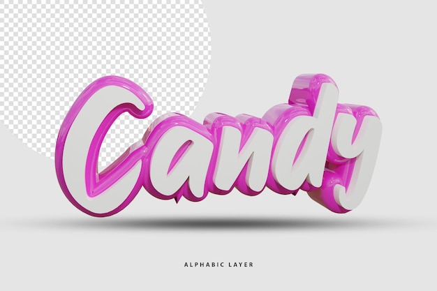 Candy 3D Rendered Text Design