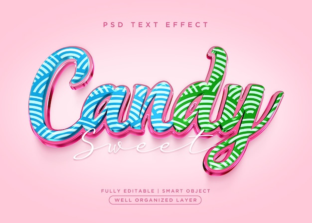 PSD candy 3d style text effect