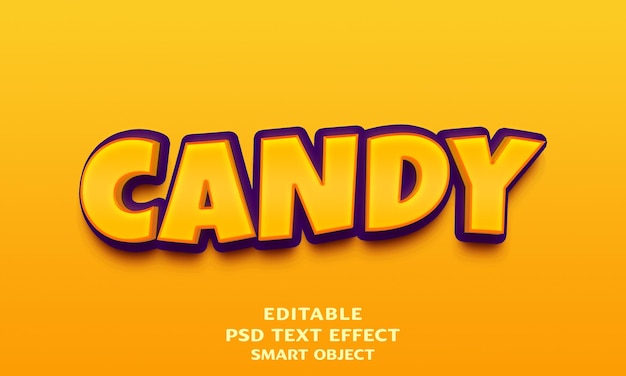 Candy 3d text effect design