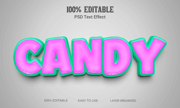 Candy 3D Text Effect Editable File