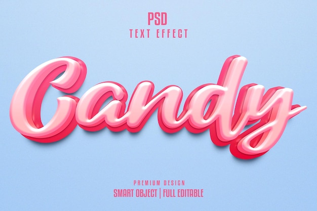 PSD candy 3d text effect template