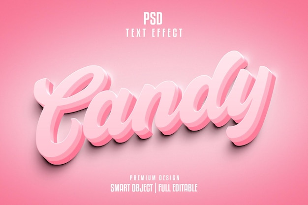 PSD candy 3d text effect template