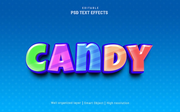 Candy colorful editable text effect