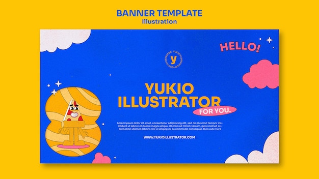 Candy colors illustrator banner template