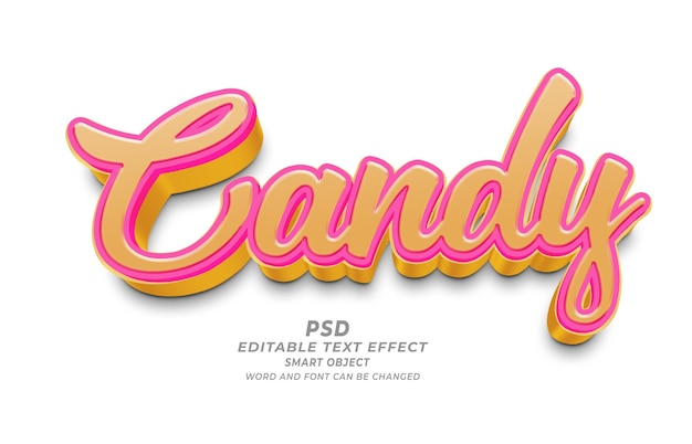 PSD candy psd 3d editable text effect