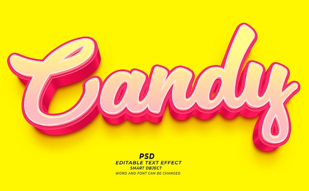 PSD candy psd 3d editable text effect