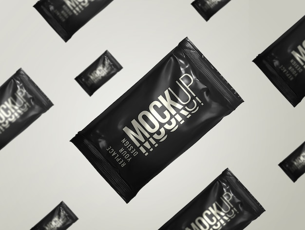 PSD candy sachet advertising mockup