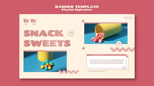 PSD candy shop banner template