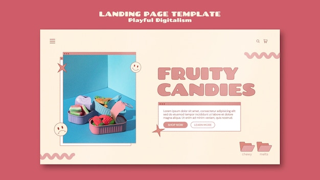 Candy shop landing page template