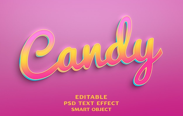 PSD candy text effect design colorful free download