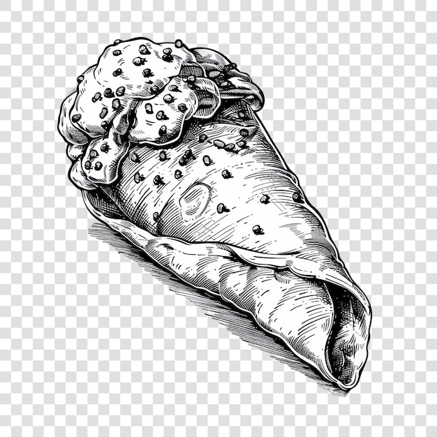 Cannoli italian food black and white