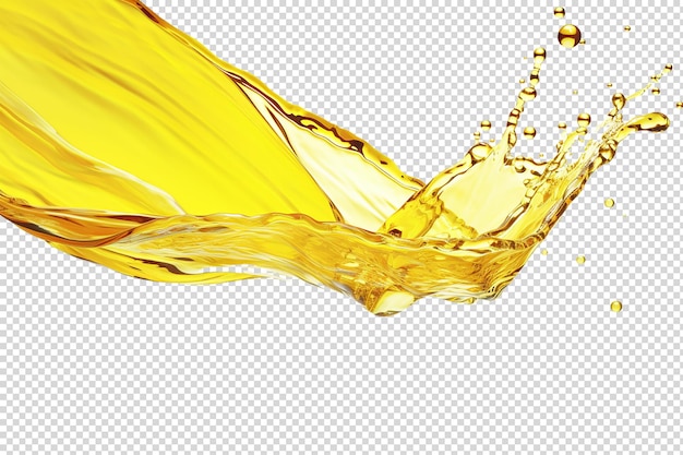 Canola Oil Splash on White Background