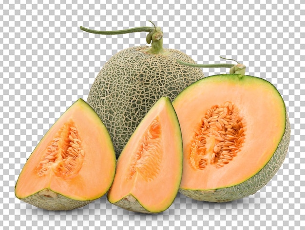 Cantaloupe melon isolated on the white background