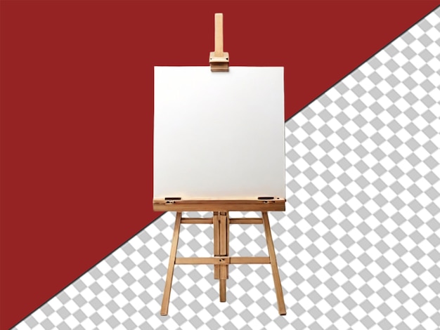 Canvas and easel photograph isolated on transparent background