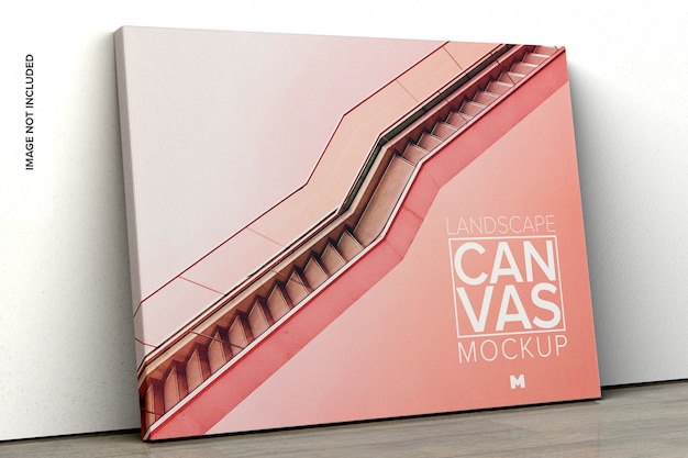 Canvas mockup leaning on the wall