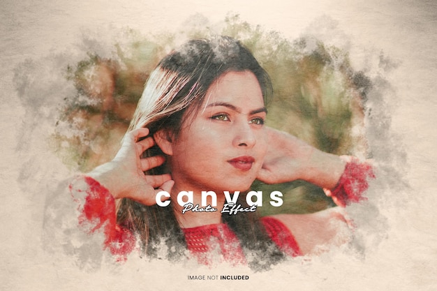 canvas photo effect psd