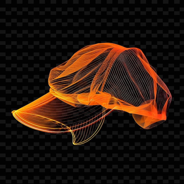 Cap With Adjustable Strap Made With Polyester Tulle Glowing PNG Unique Neon Fashion Clothing