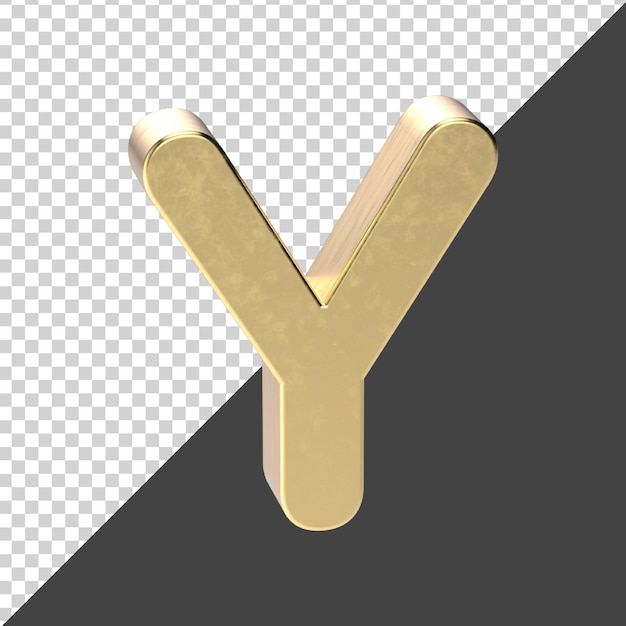 A capital letter golden rendering isolated