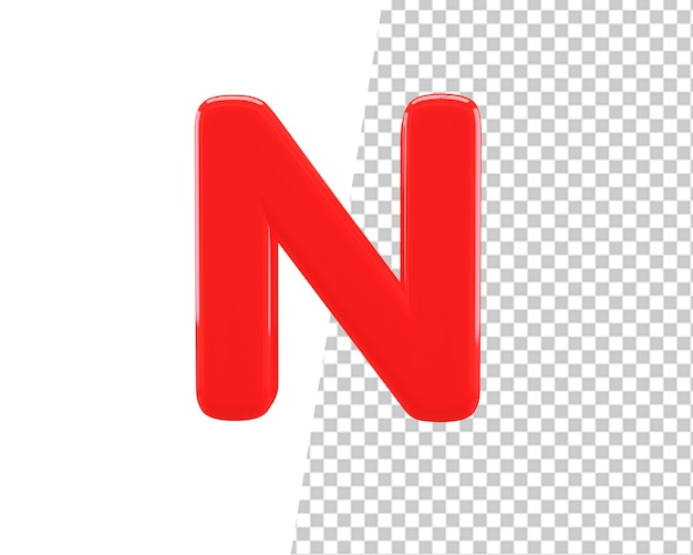 capital letter n 3d text