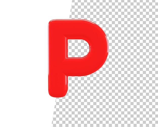 capital letter p 3d text