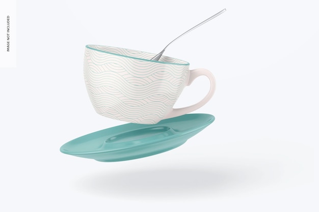 Cappuccino Cup Mockup, Falling