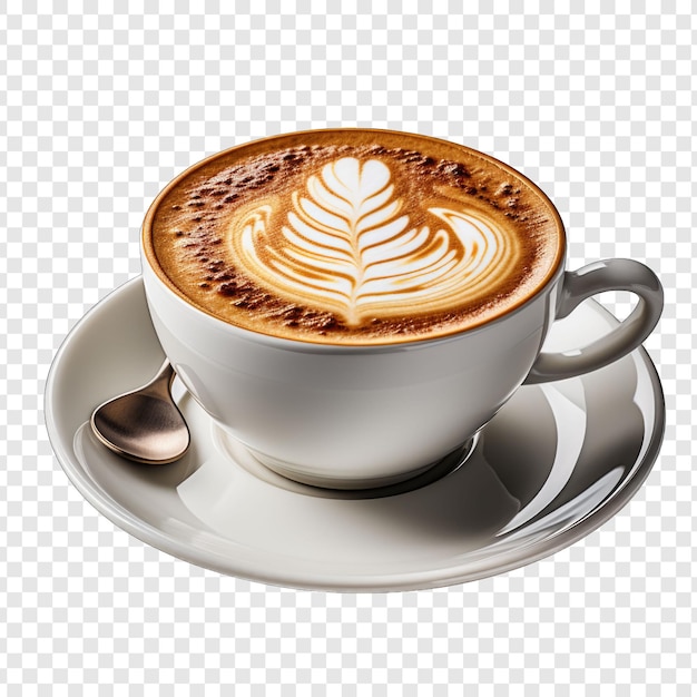 PSD cappuccino isolated style png with white background generative ia