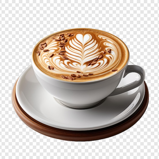 PSD cappuccino isolated style png with white background generative ia