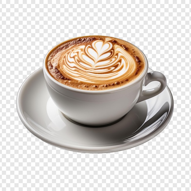 PSD cappuccino isolated style png with white background generative ia