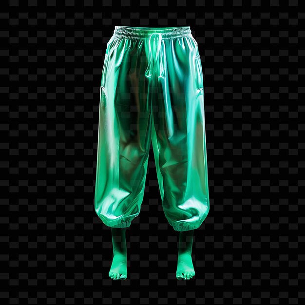 Capri Pants With Elastic Waist Made With Acetate Blend Glowi PNG Unique Neon Fashion Clothing