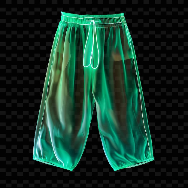 Capri Pants With Elastic Waist Made With Acetate Blend Glowi PNG Unique Neon Fashion Clothing