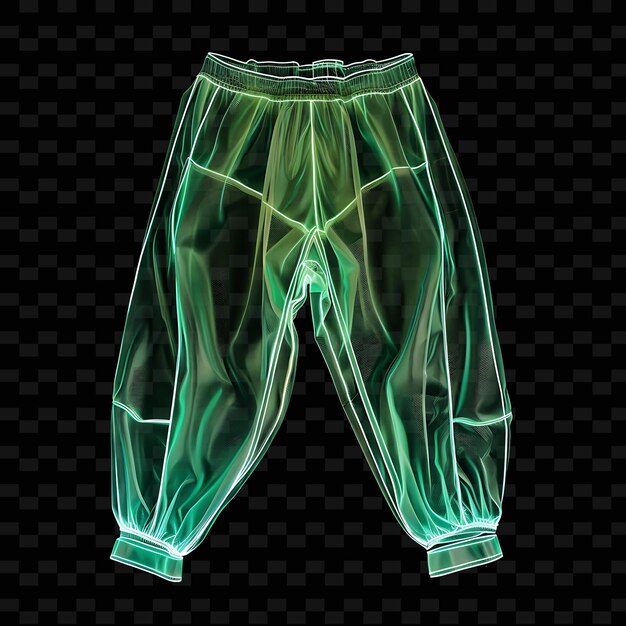 Capri Pants With Elastic Waist Made With Acetate Blend Glowi PNG Unique Neon Fashion Clothing