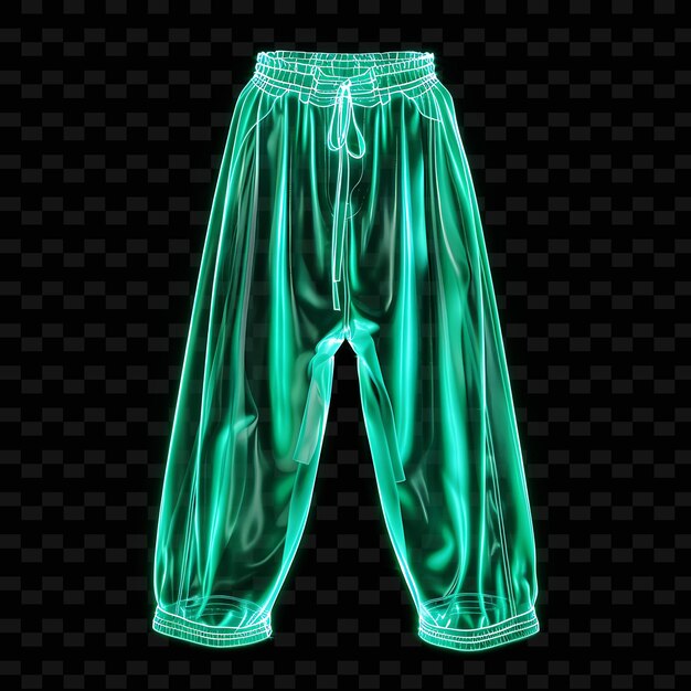 Capri Pants With Elastic Waist Made With Acetate Blend Glowi PNG Unique Neon Fashion Clothing