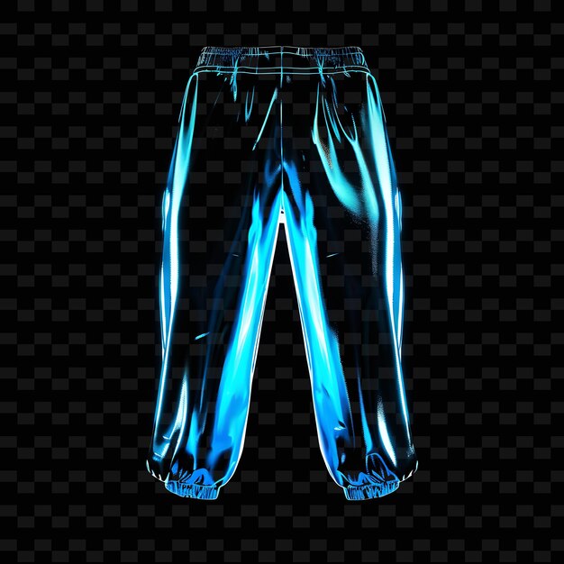 Capri Pants With Slim Fit Made With Acetate Blend Glowing in PNG Unique Neon Fashion Clothing