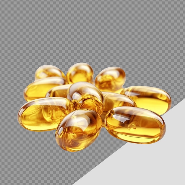 Capsules omega isolated on transparent background