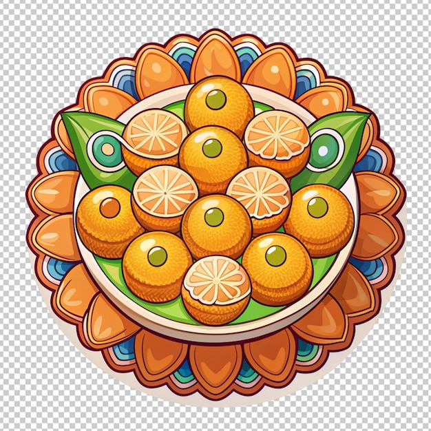 PSD a captivating doodle icon of indian confectionery on transparent background