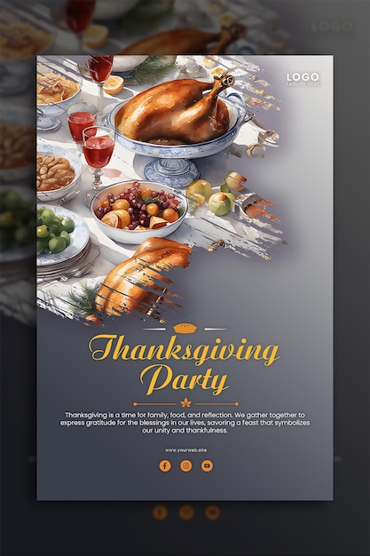 Capture the delicious Thanksgiving meal in watercolor strokes