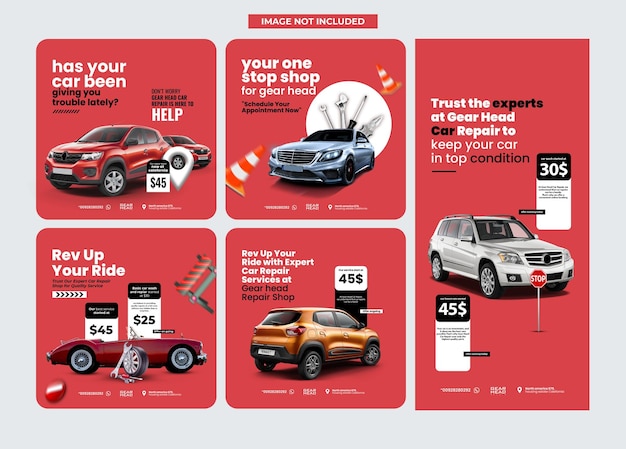 PSD car add design bundle template