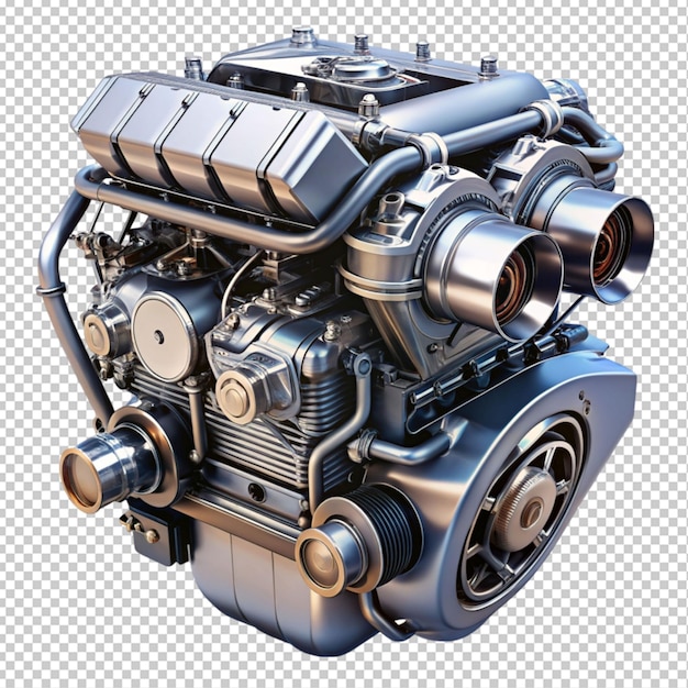 PSD car engine on transparent background