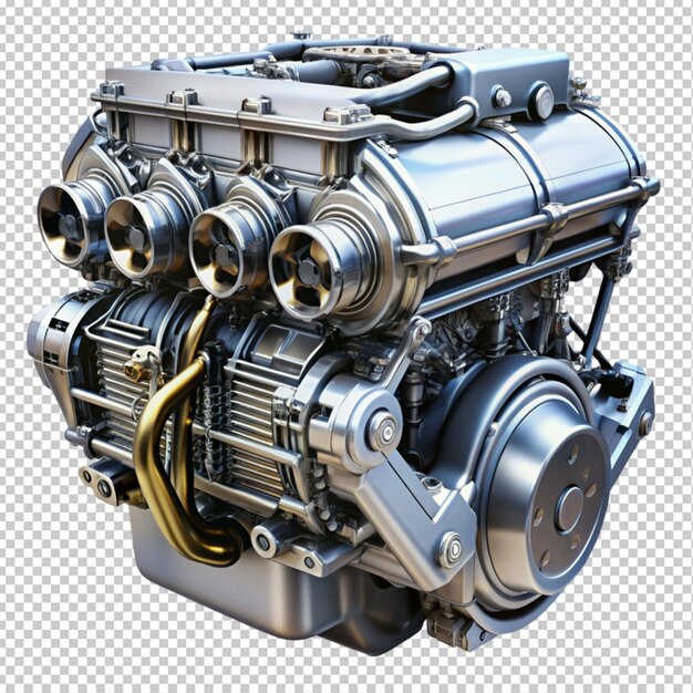 Car engine on transparent background