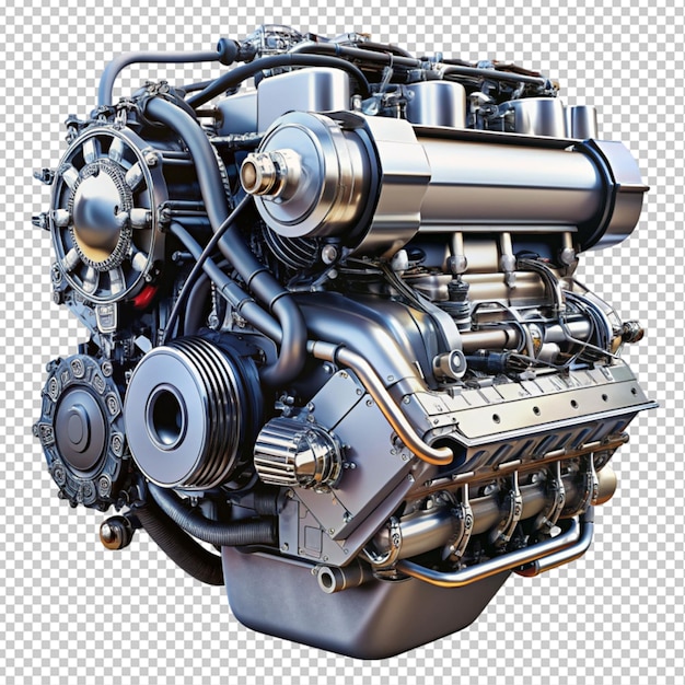 PSD car engine on transparent background