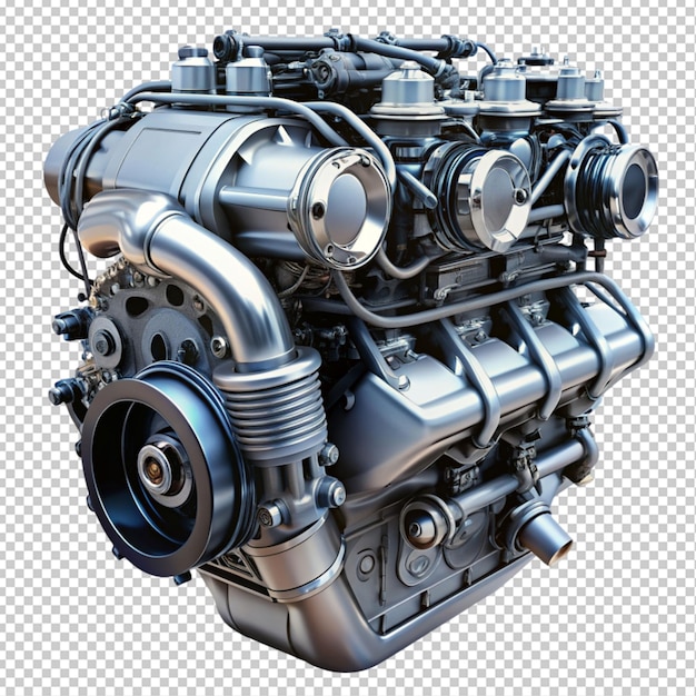 Car engine on transparent background